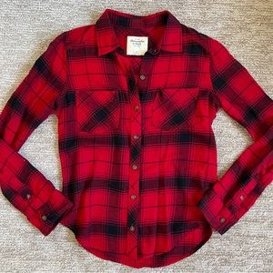 Abercrombie & Fitch Women’s Plaid Button Down Flannel Shirt Size XSmall